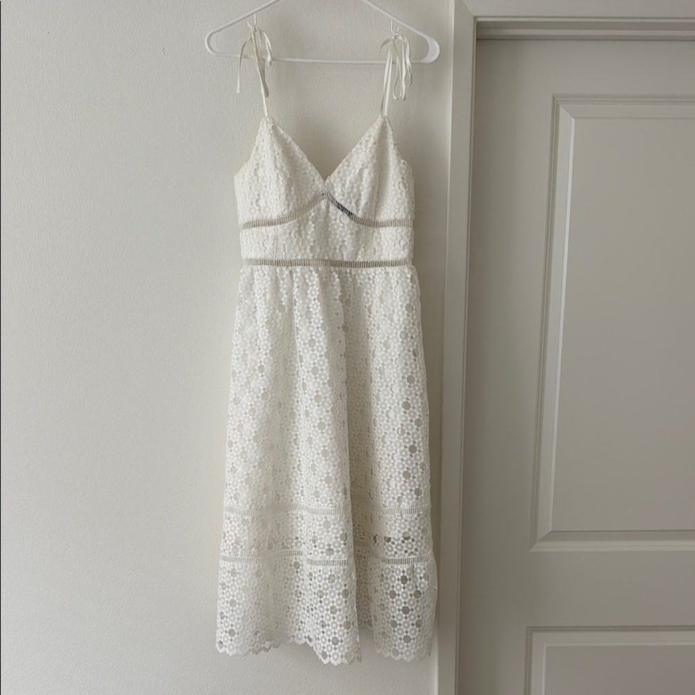 Bardot White Sleeveless Midi Sundress